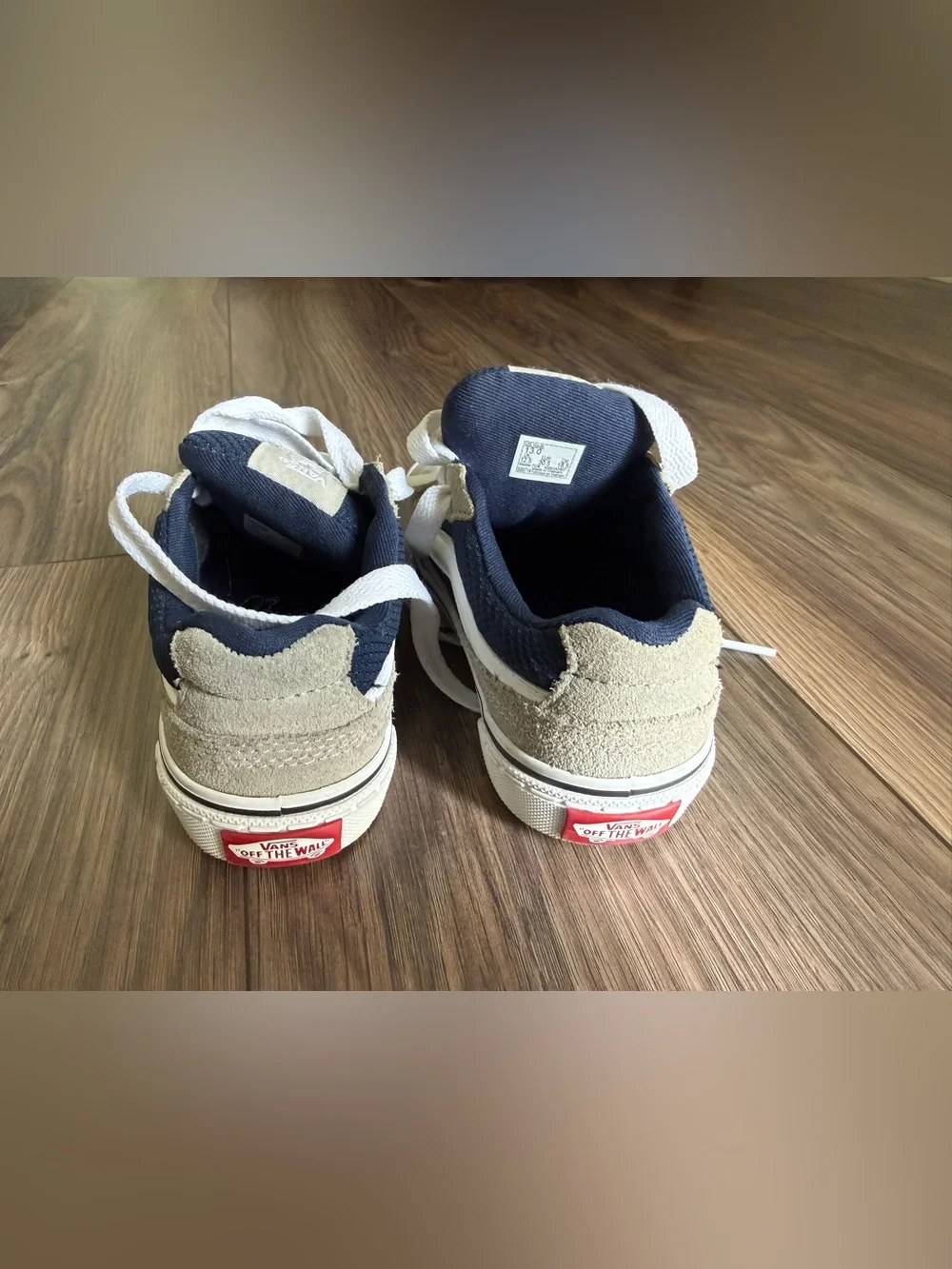 NWIT Vans Beige and Navy Suede Lace-Up Sneakers